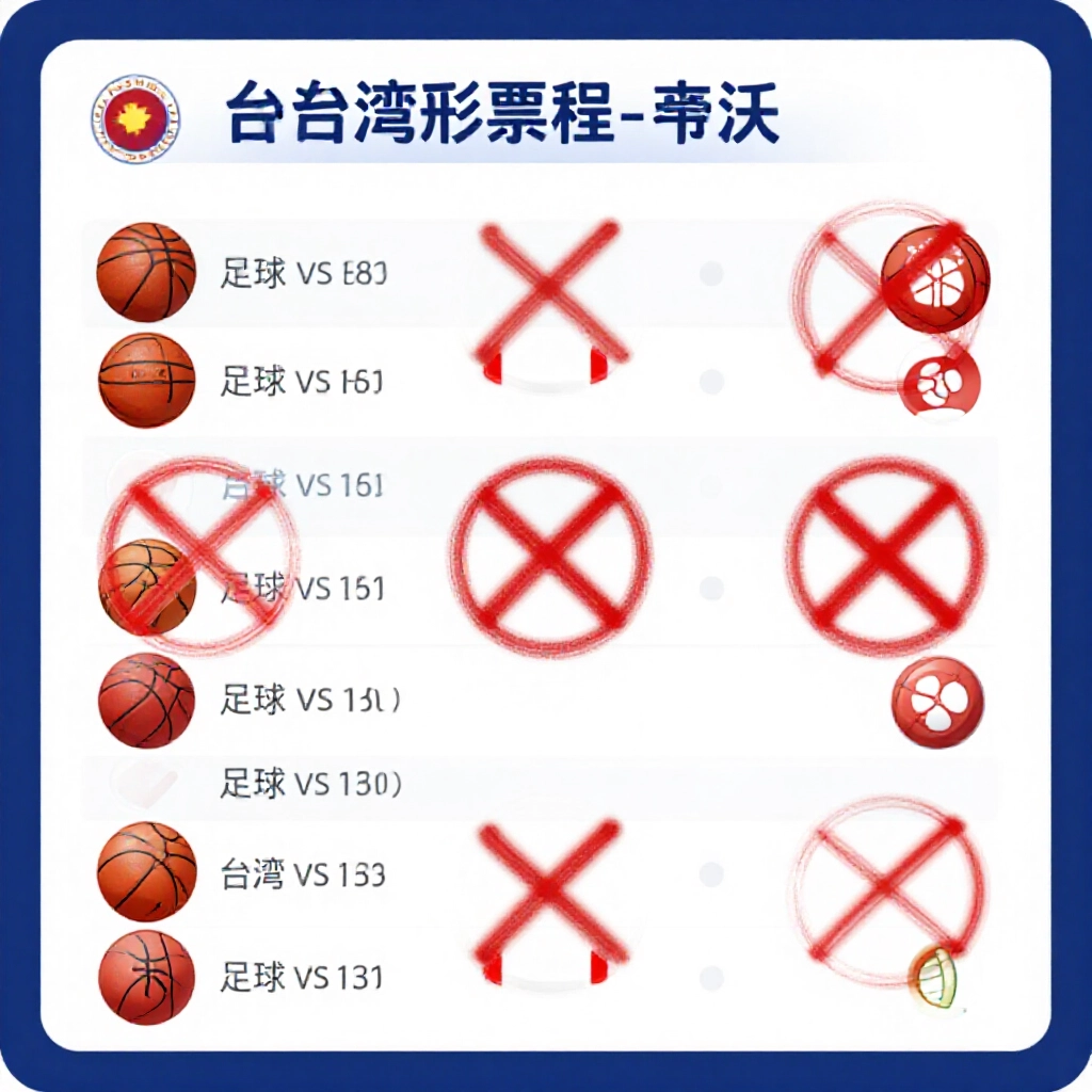 台灣運彩投注介面數位插圖，紅色禁止圖示擋住籃球足球棒球同場串關選項，現代設計強調規則文字
