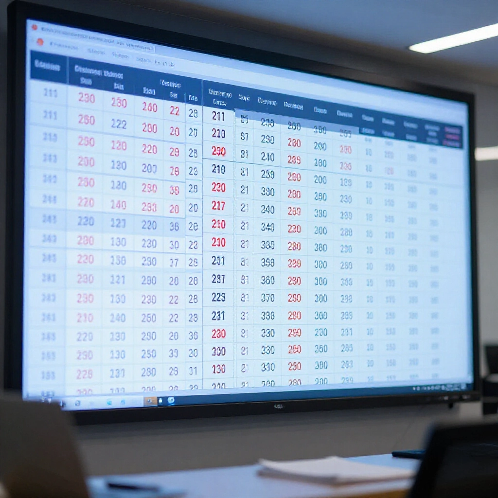 Digital dashboard showing lottery cold numbers with omission periods over 40 draws in a modern analysis setup