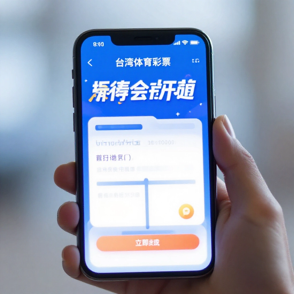 Digital screen displaying Taiwan Sports Lottery virtual account interface with bank transfer animation in bright blue tones modern user holding smartphone soft glow background