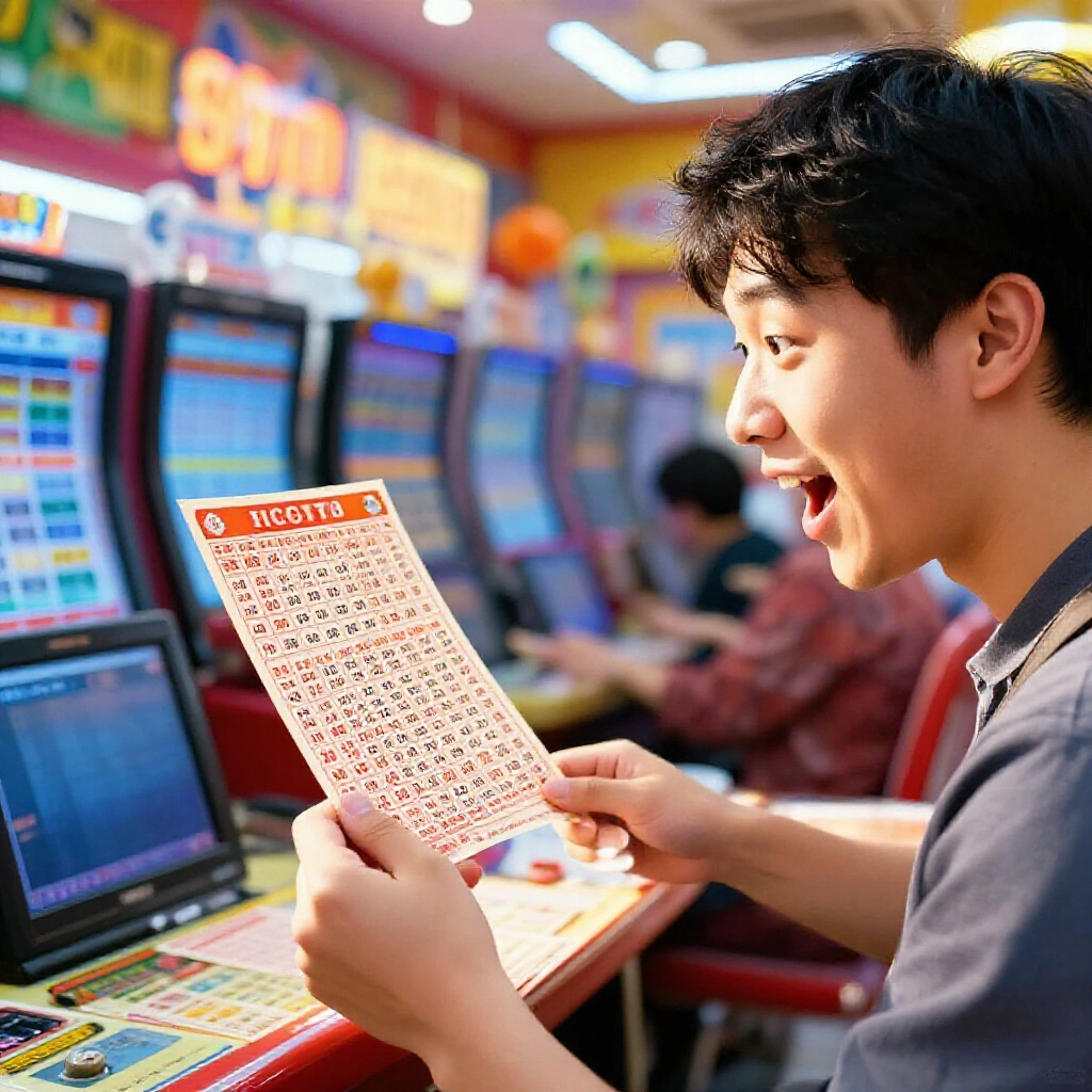 興奮玩家握賓果彩票，從01到80選6號碼，在台灣投注站晨光彩氛圍中