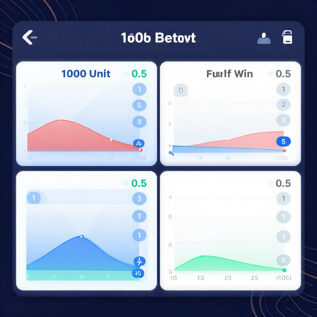 投注畫面分拆1000單位到0.5/1讓球，圖示贏半全贏及輸的情境